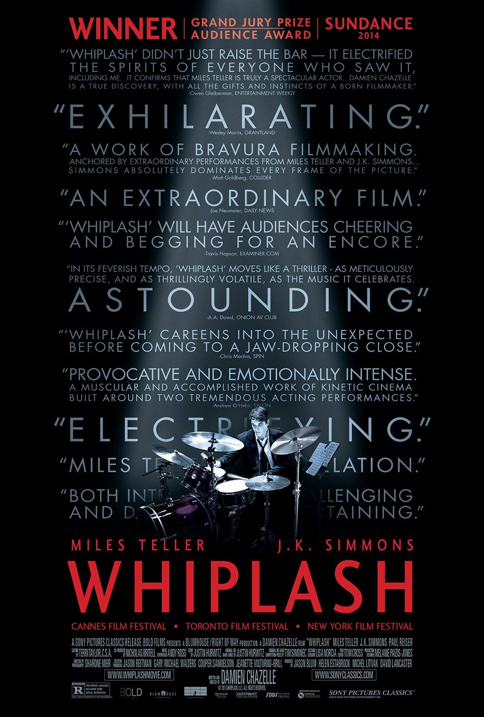 whiplash film recenzja plakat miles teller j. k. simmons