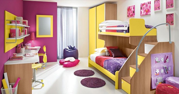 Desain Kamar Tidur Kreatif Penuh Warna