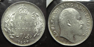 edward 1/4 rupee 1907