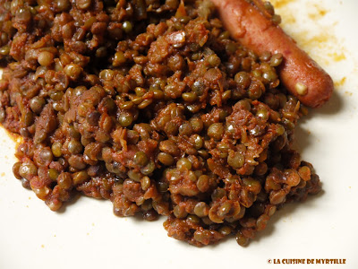 Ragoût de lentilles vertes au coulis de tomates (voir la recette)