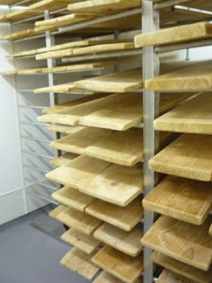 Spruce boards used during affinage of the cheese 