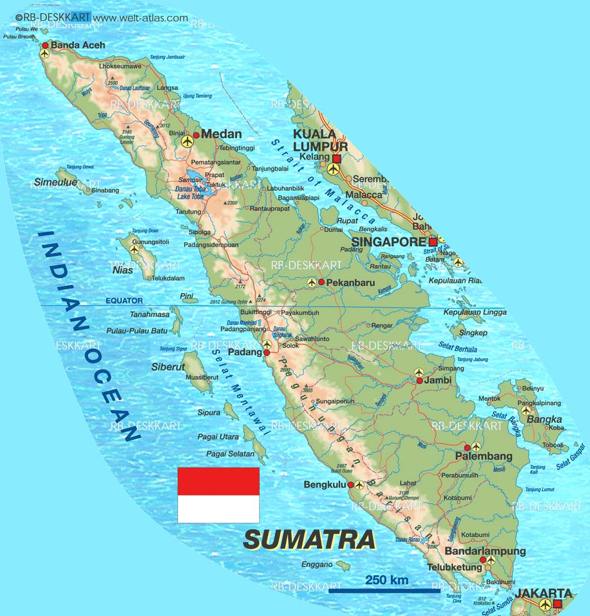  Peta  Pulau Sumatera