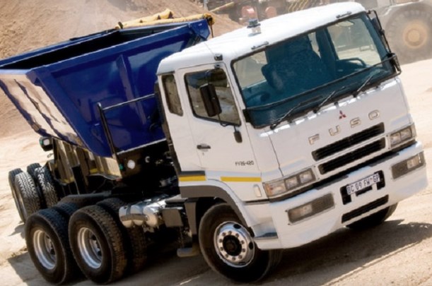 mitsubishi dump truck Mitsubishi Super Great blue