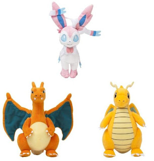 PokeCenJP Plush Charizard Dragonite Sylveon