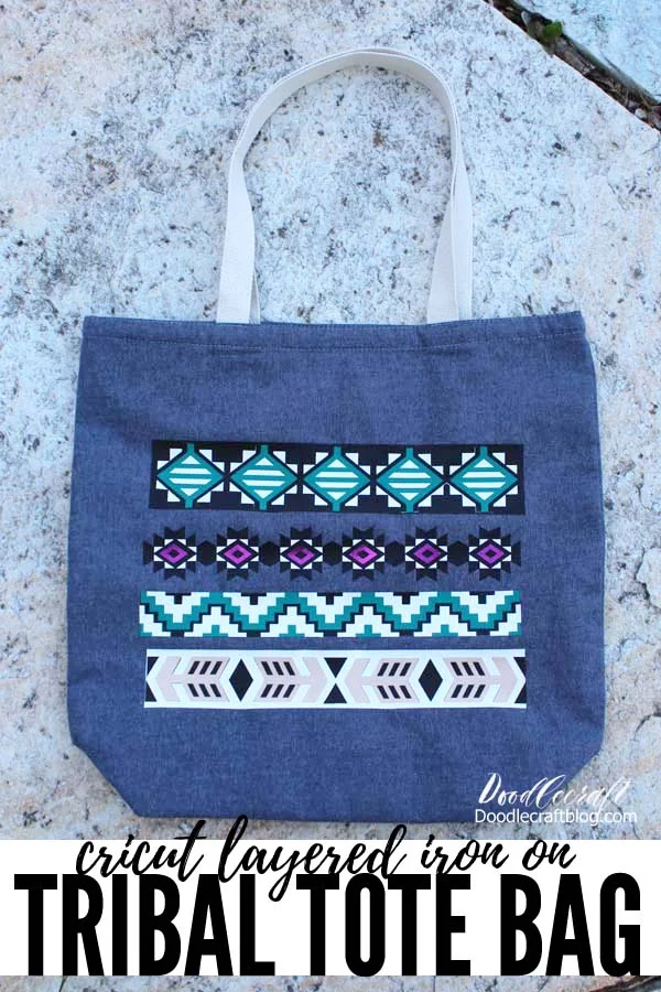 Tribal Tote Bag with Cricut Layered Iron-On Vinyl!