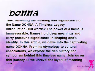 meaning of the name "DONNA"