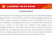 Lakshmi Vilas Bank : liquidity coverage ratio is at a comparable level more than what is prescribed by the RBI 