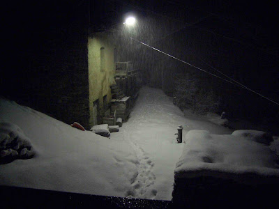 Night snow