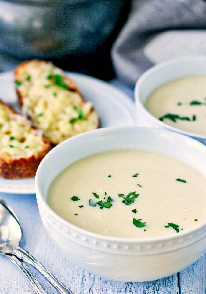 Garlic Soup with Gruyère Cheese Toast