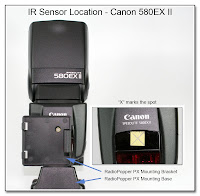 IR Sensor Location - Canon 580EX II (in place)