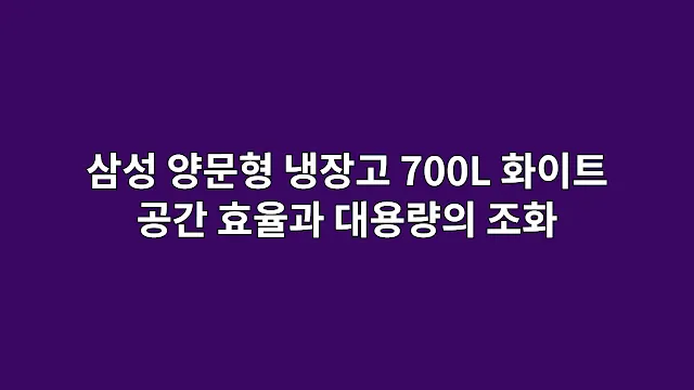 삼성 양문형 냉장고 700L 화이트 공간 효율과 대용량의