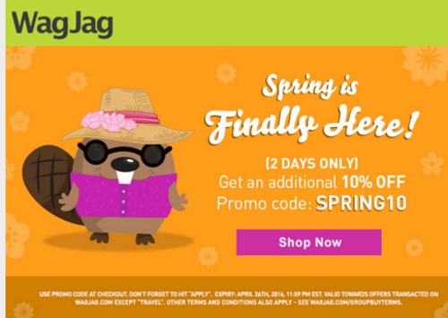 Wagjag 10% Off Spring Sale Promo Code