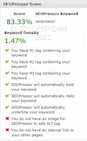 SEO score by SEOPressor Wordpress Plugin