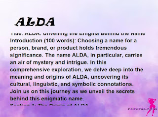 meaning of the name "ALDA"
