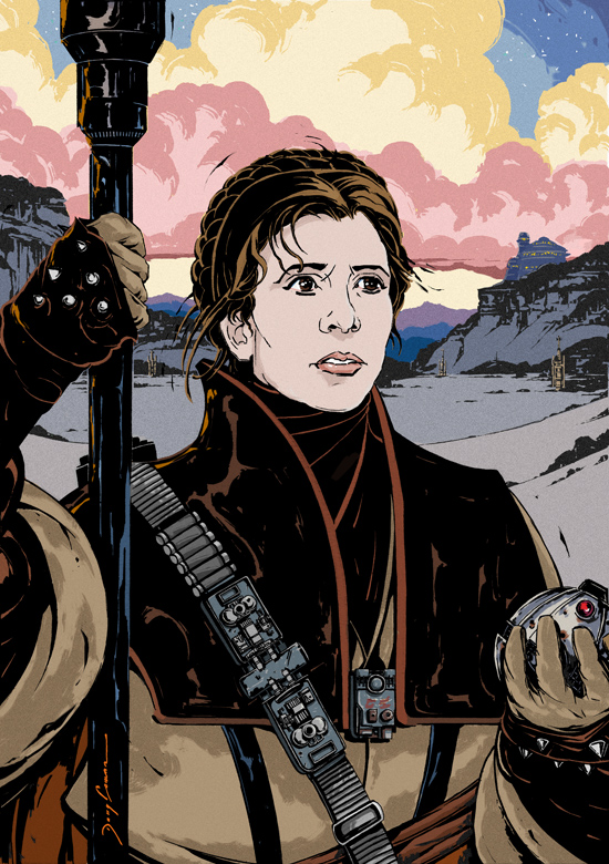 This new artwork of Princess Leia was created for Topps' Star Wars Galaxy 7
