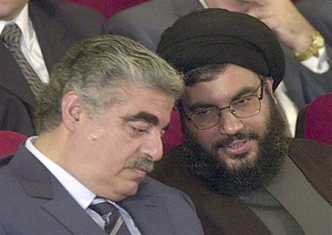 Rafiq Hariri with Hassan Nasrallah