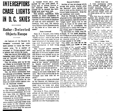 Jets Alerted For Saucers - Washington Times-Herald 7-26-1952