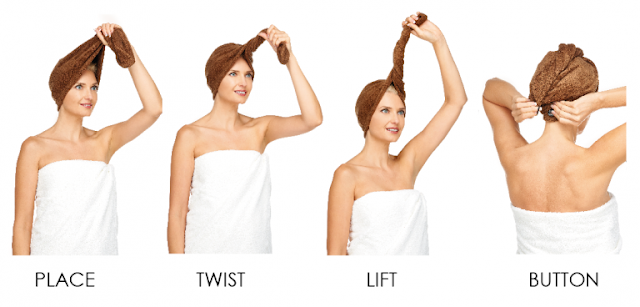 microfibre hair towel wrap fast drying steps