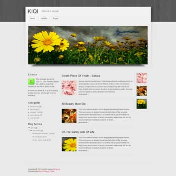 Kiqi blogger template. image slider blogger template