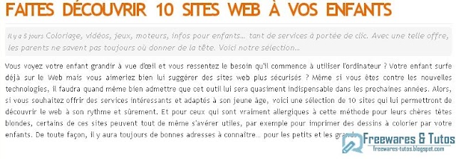 Le site du jour : 10 sites pour les enfants