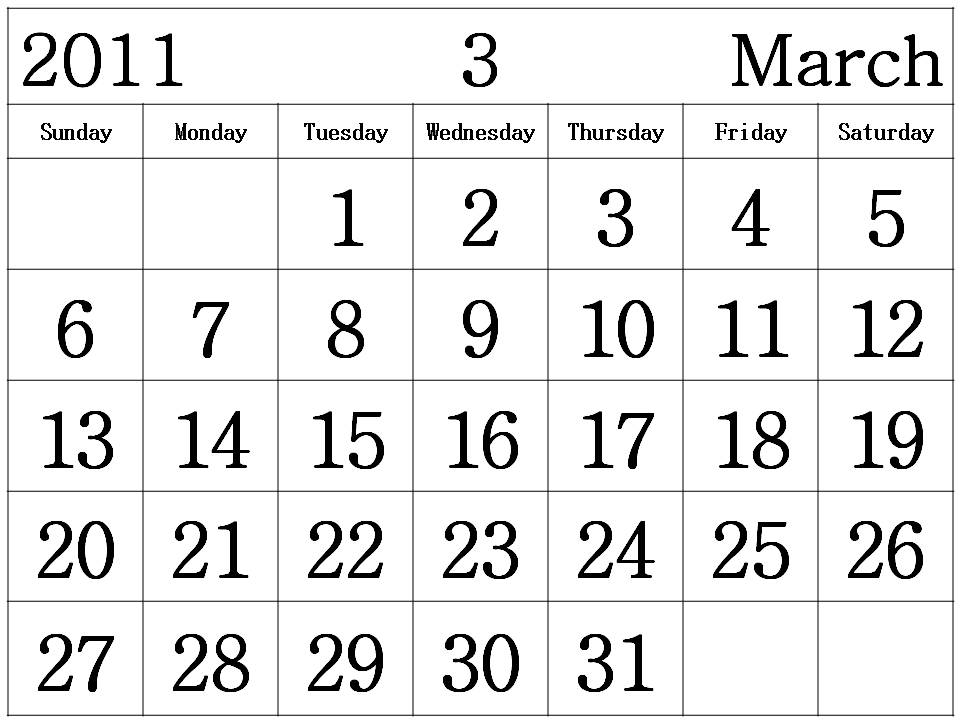 blank march calendar 2010. pictures Blank March Calendar