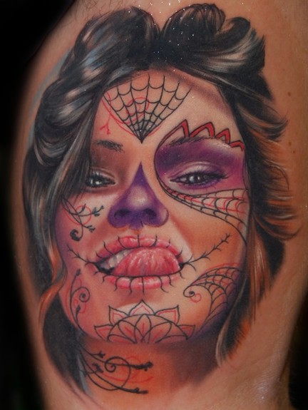 day of dead skull tattoo. Day of The Dead Tattoo Ideas