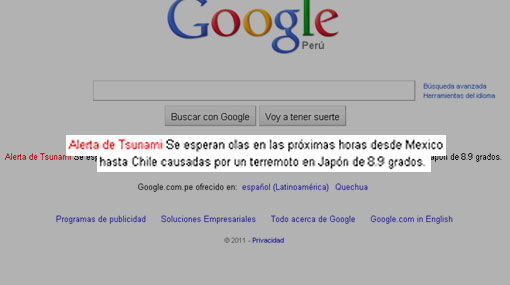 Google put a tsunami alert on