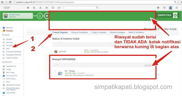 Riwayat Inpassing tercatat permanen