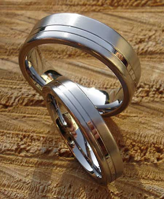 Flat Profile 2 Tone Titanium Ring