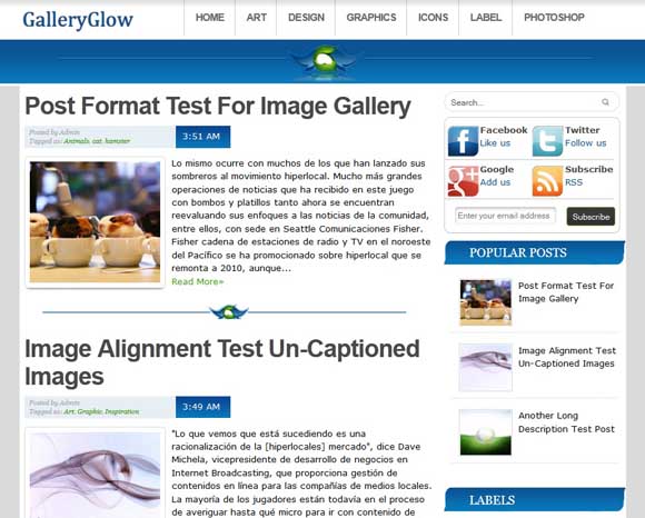 GalleryGlow Blogger Template