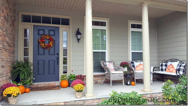 Fall foyer, cottage, farmhouse, white pumpkins, fall porch, fall screened porch, fall pillows, farmhouse sign, farmhouse, cottage, fall mantel