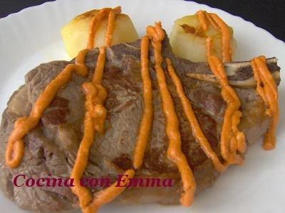 Chuletón con almogrote