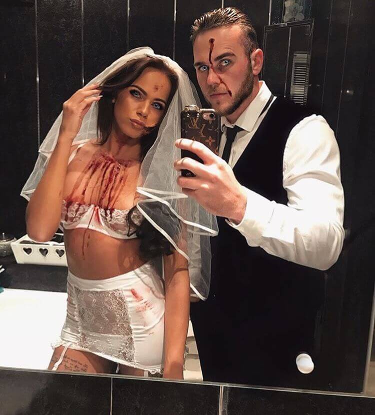 Disfraz goals de parejas novios boda zombie para halloween