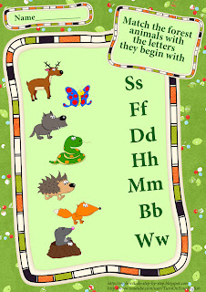 forest animals worksheet for learning English