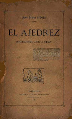 Edición de 1891 del libro de Josep Brunet i Bellet sobre el origen del ajedrez