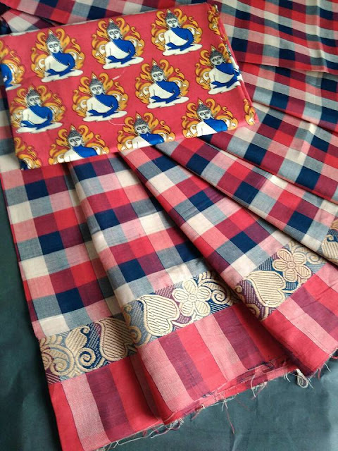 Chettinad cotton checked sarees