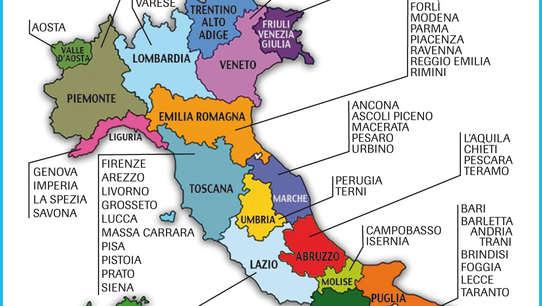Vivacemente Il Giornalino Del Cuore E Della Mente Cartina Dell Italia Regioni E Province