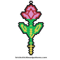 Free brick stitch seed bead earring pattern color chart.