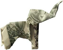 Beautiful money sculptures of Elephant