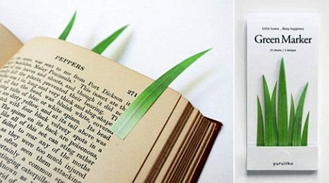 Зеленые закладки для книг