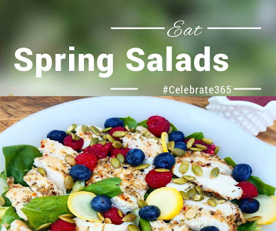 Spring Salad Blog Party - link up your favorite salad recipes #Celebrate365