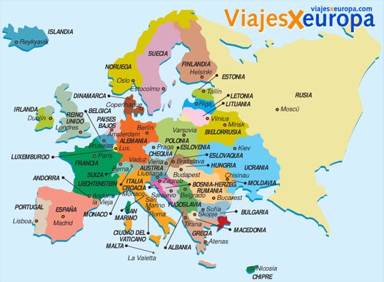 mapa de europa. mapa de europa central.