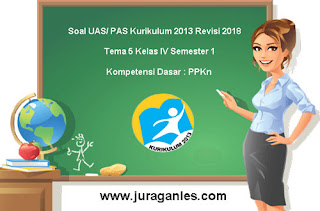  Soal sudah dilengkapi dengan kunci tanggapan Soal UAS/ PAS Tema 5 PPKn Kelas 4 Semester 1 Kurikulum 2013 