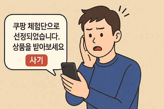 쿠팡 체험단 사기 문자 받은 사람