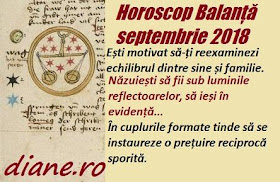 Horoscop Balanță septembrie 2018