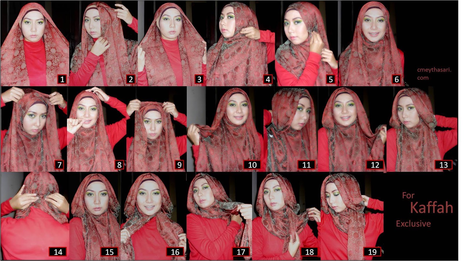 20 Tutorial Hijab Monochrome Satin Sifon Ima Rawis Terbaru