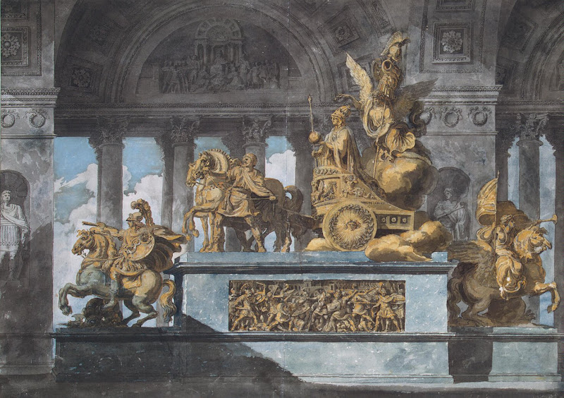 Monument for the Temple of Immortality by Louis Jean Desprez - Architecture Drawings from Hermitage Museum