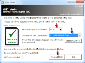 mmcmedic software,download MMC Medic utility,best sd card format software,format usb flash memory,format corrupted memory card,SD memory card format software
