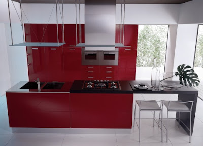  Kitchen Appliances on Modern Red Lacquer Kitchen   Perfect Finishing Touch