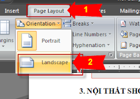 Cách khổ giấy ngang trong Word